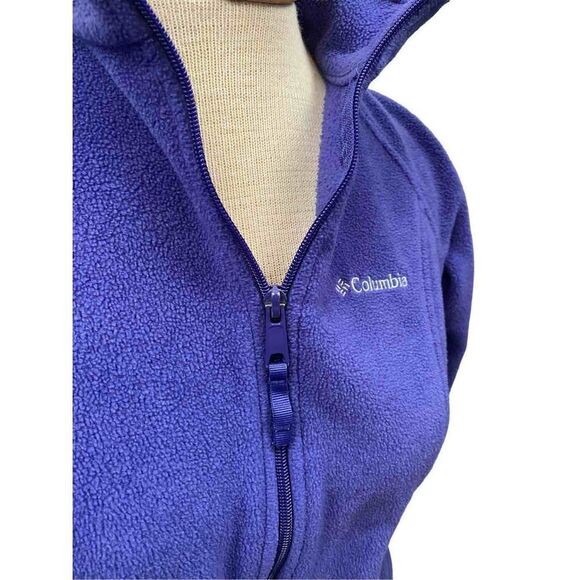 Columbia Bright Purple Fleece Zip Up Outdoors Jacket size small women’s - Picture 2 of 8